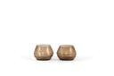 T-Light holder oval with plane cutting copper smoke big - Ø14x12x10cm - 2/12
