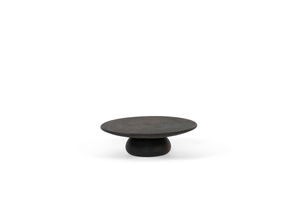 Plate on stand - acacia - black - Ø25x7,5cm - p1/4