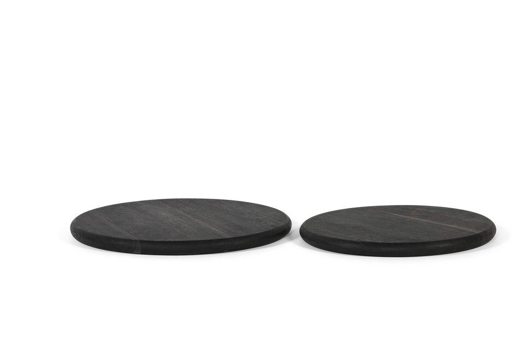 Round plate - acacia - black - Ø40x2,5cm - p1/4
