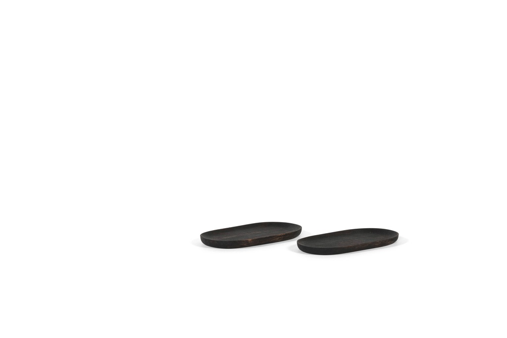 Long tray - acacia - black - 20x11x1,5cm - p2/4