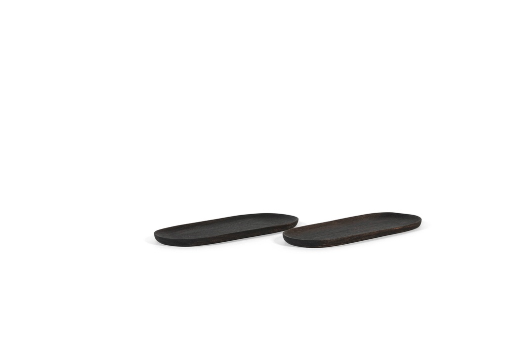 Long tray - acacia - black - 30x12x1,5cm - p2/4
