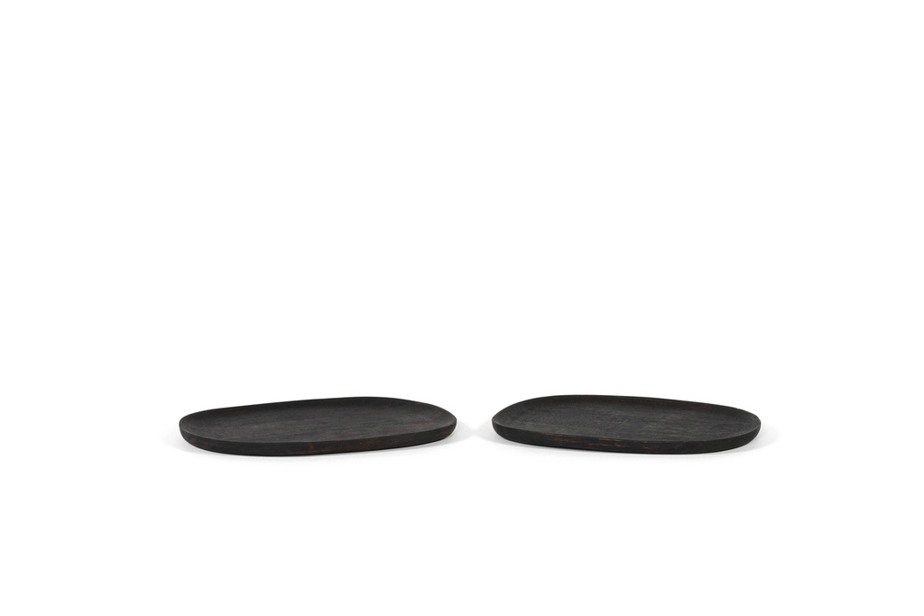 Organic plate - acacia - black - 27x20x1,5cm - p2/4
