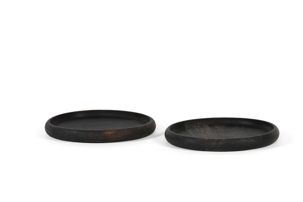 Wooden bowl - acacia - black - Ø30x3,5cm - p1/4