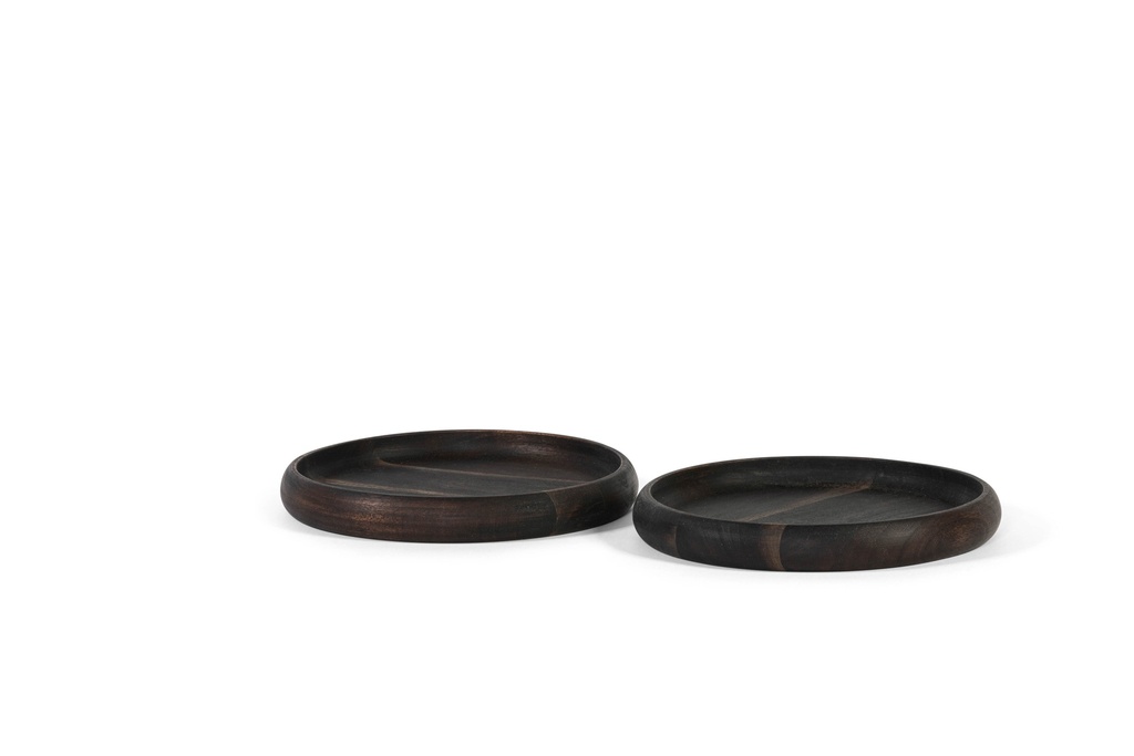 Wooden bowl - acacia - black - Ø35x3,5cm - p1/4