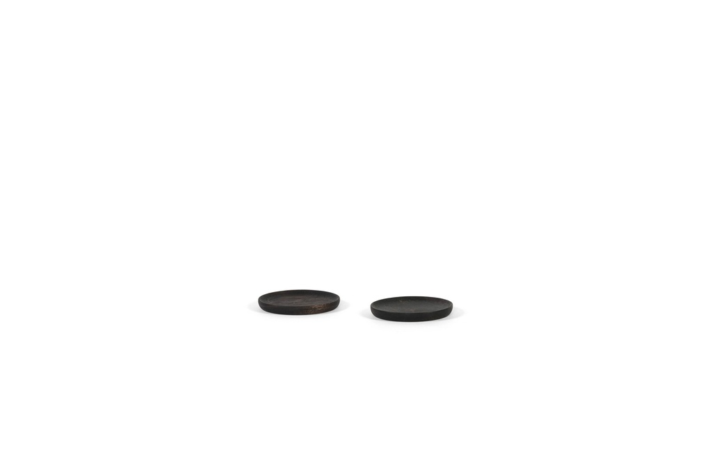 Wooden coaster - acacia - black - Ø10,5cm - p4/16