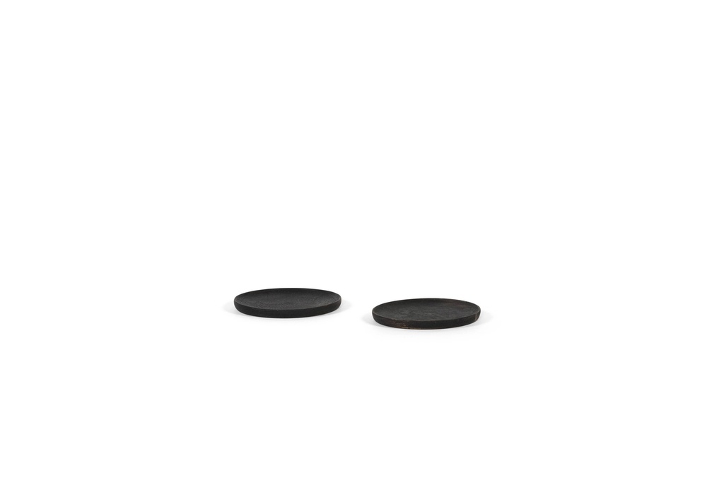 Wooden coaster - acacia - black - Ø13,5cm - p4/16