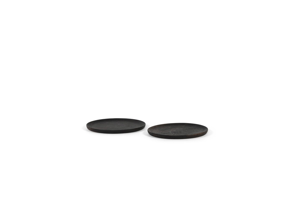Wooden coaster - acacia - black - Ø18cm - p4/16