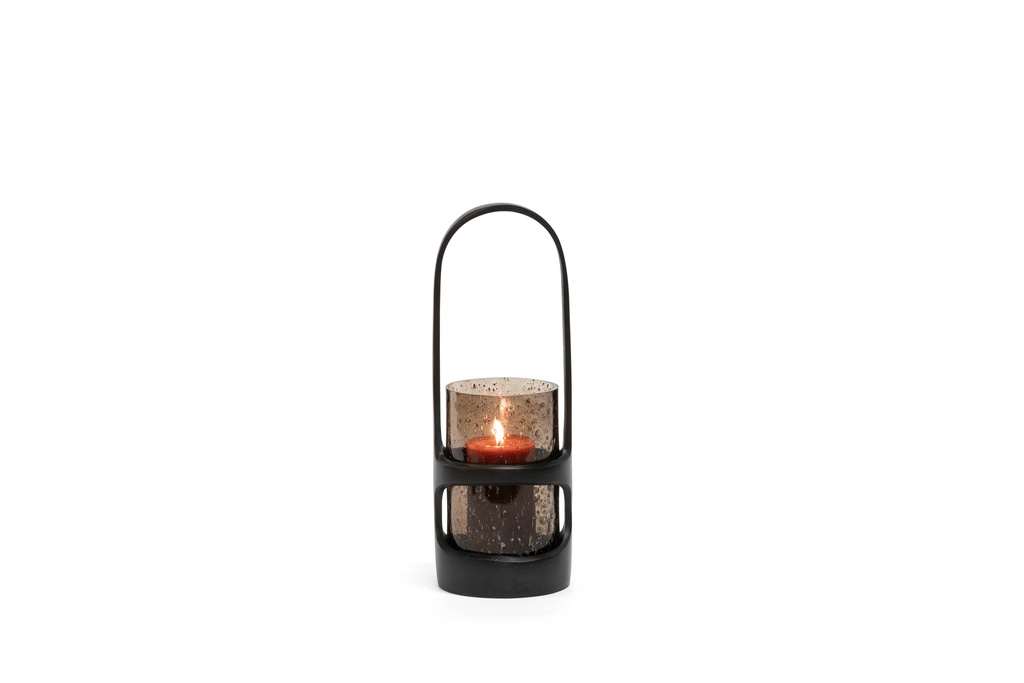Hurricane bronze with brown glass - small - aluminium and glass - Ø14x41 - 1/4