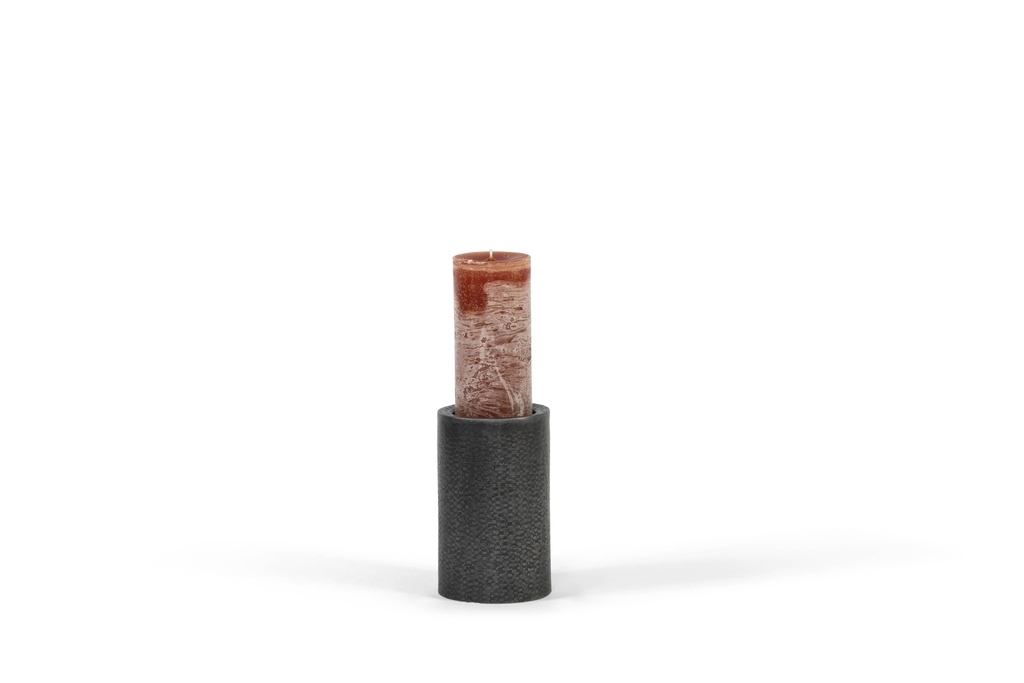 Candleholder knit texture for Ø8,6 - aluminium - graphite - Ø12,5x20cm - p1/8