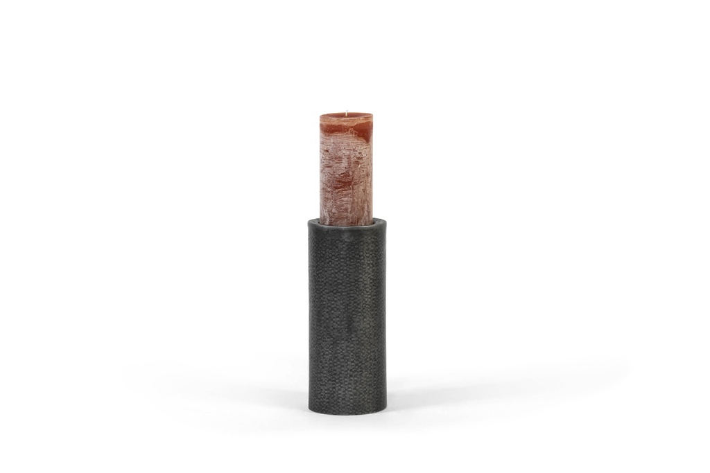 Candleholder knit texture for Ø8,6 - aluminium - graphite - Ø12,5x30cm - p1/6