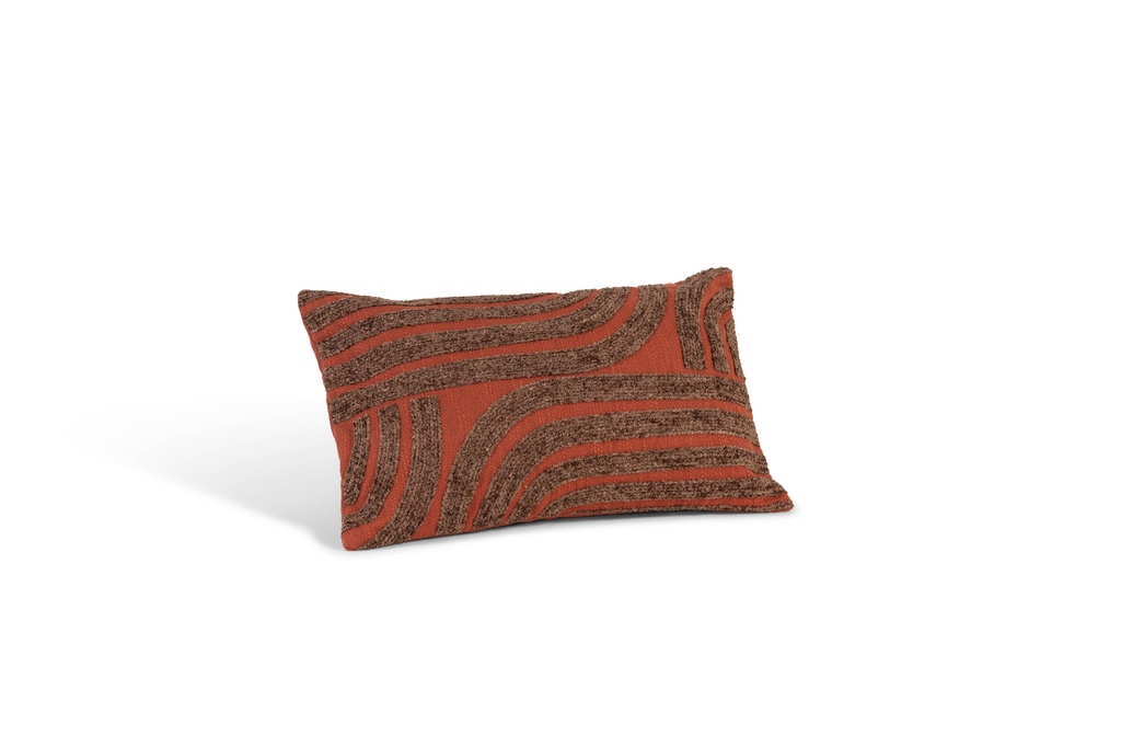 Cushion with filler - Cotton - Orange/brown - 35x55cm - p/1
