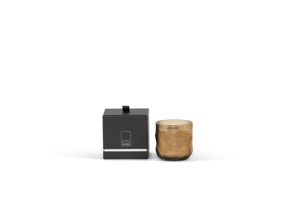 Scented candle round votive with cutting - Ø 9x9cm - 1 - int. cot. - p/4