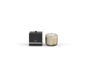 Scented candle square rounded light smoke vase vertical cutting - Ø 11,5x12,5cm - 2 - int. cot. - p/4