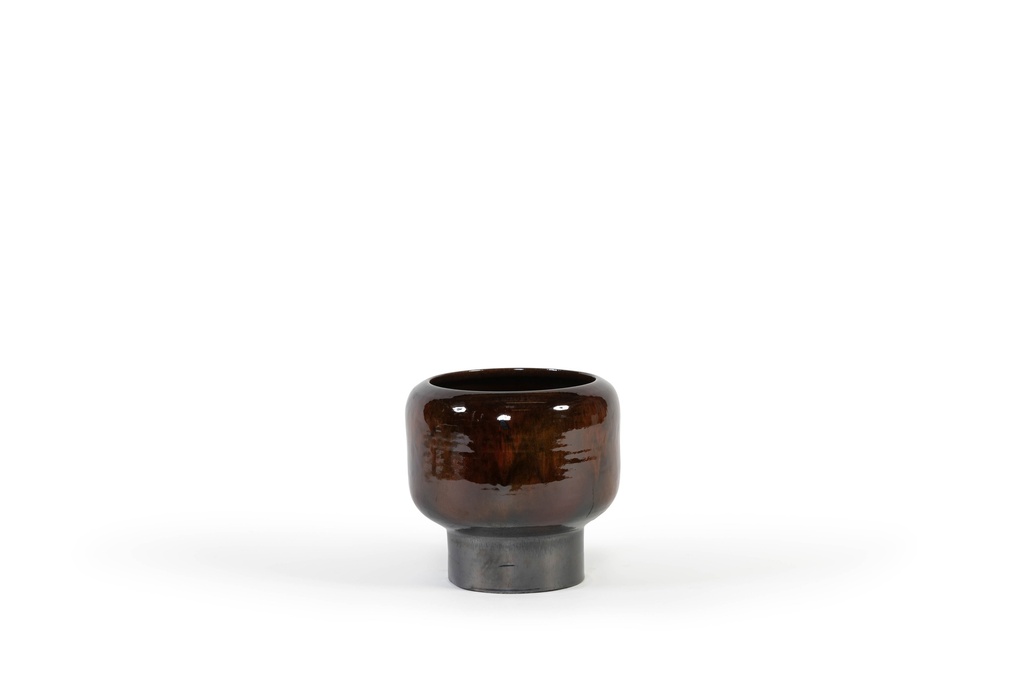 Flowerpot bordeaux reactif glazed - terracotta - Ø 25x25cm - p/2