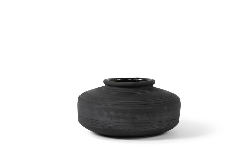TERRACOTTA COTTA POT BURNED BLACK - Ø28,5x16cm - p/1/1