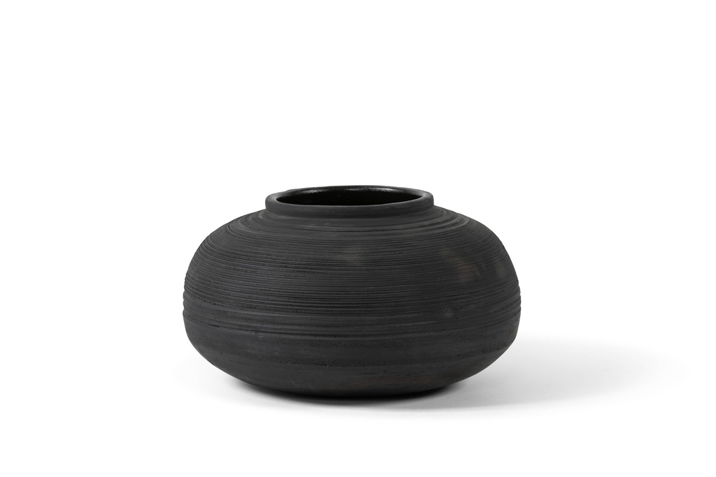TERRACOTTA COTTA POT BURNED BLACK - Ø33x17cm - p/1/1