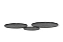 Plate texture - graphite - set of 3 - Ø21x1cm/Ø30x1cm/Ø35x1cm - p/1/6