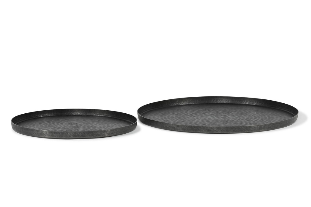 Plate texture XL graphite - set of 2 - Ø47x2,5cm/Ø61x2,5cm- p/1/4