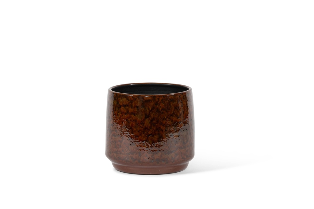 Flowerpot reactif glazed brown medium- Ø24 X 24cm - p 2