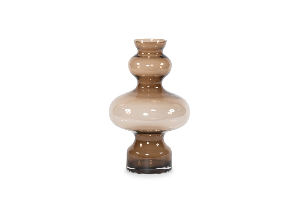 Bollvase on stand - glass - mocha - large Ø28 x 44cm - p/1 