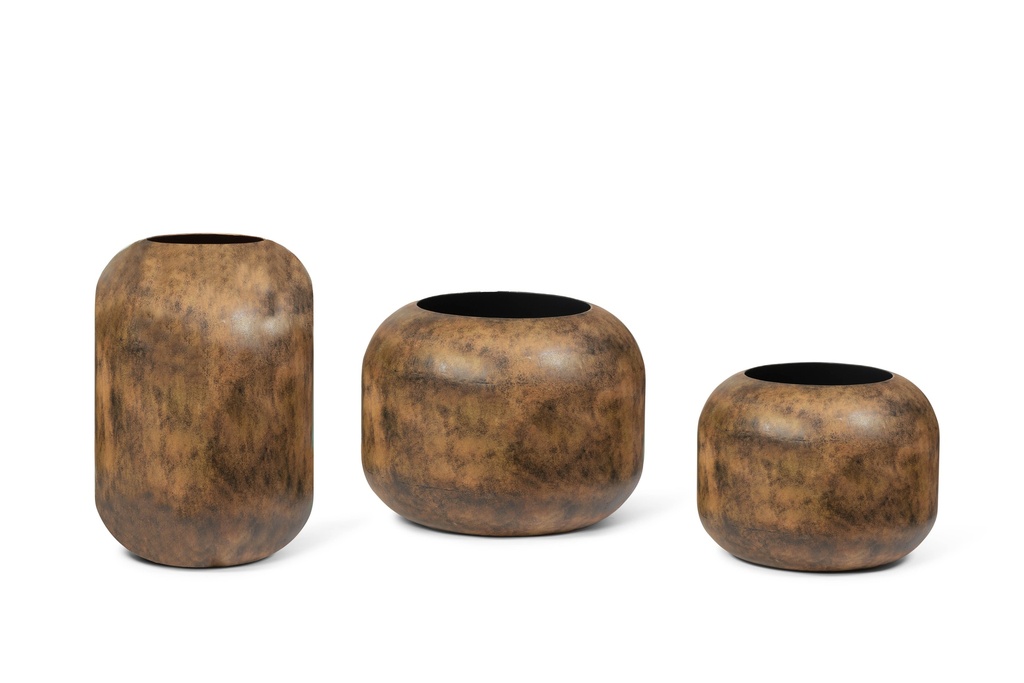 Planter bulb brown yellow patina - medium - Ø46x35cm - p 1/1