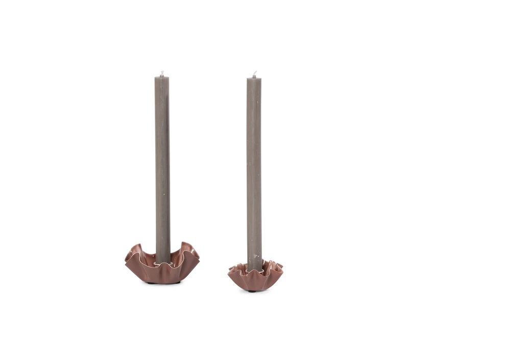 Taperholder - flower enamel choco - large - Ø10,5 x 5cm - p 3/54
