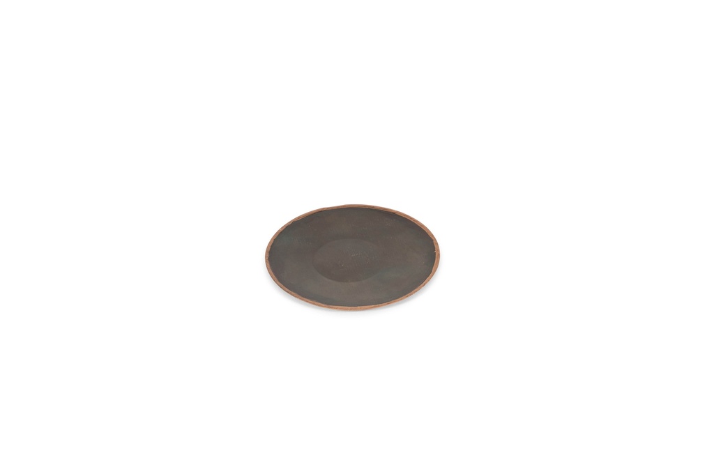 Candleplate metal vintage copper - medium - Ø13,5x1cm- p6/96