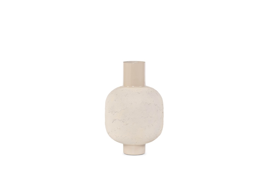 Bolvase texture on stand enamel beige large - Ø29x43cm - p 1/4