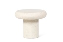 Side table rounded enamel with base - texture beige - Ø50x40cm - p1/1