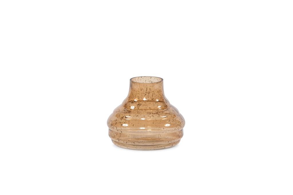 Vase bottle neck - stone finish - sprayed - bronze - small - Ø20x18cm - p/1/4