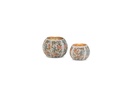 Votive boll crackeled glass - X-mas rendeer - small- Ø8x6cm - p/6