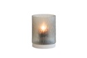 Hurricane cylindrical cutted light smoke with stone base - large - Ø 25x30cm - 1/1