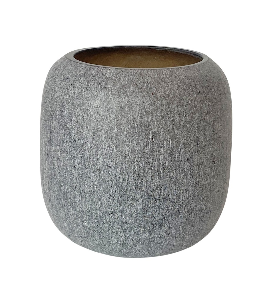  Mouthblown T-light round smoke matt - Ø9x9cm - p/1/24