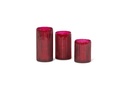 Votive ribbed sprayed - red - small - Ø8x10cm - p/6/36