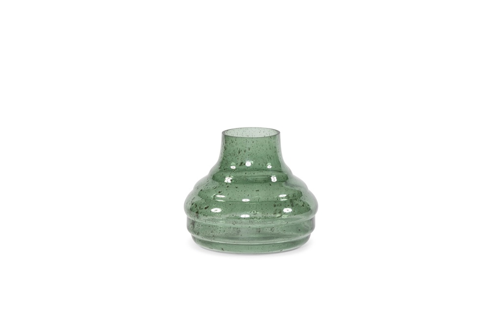 Vase bottle neck - stone finish - sprayed - green - small - Ø20x18cm - p/1/4