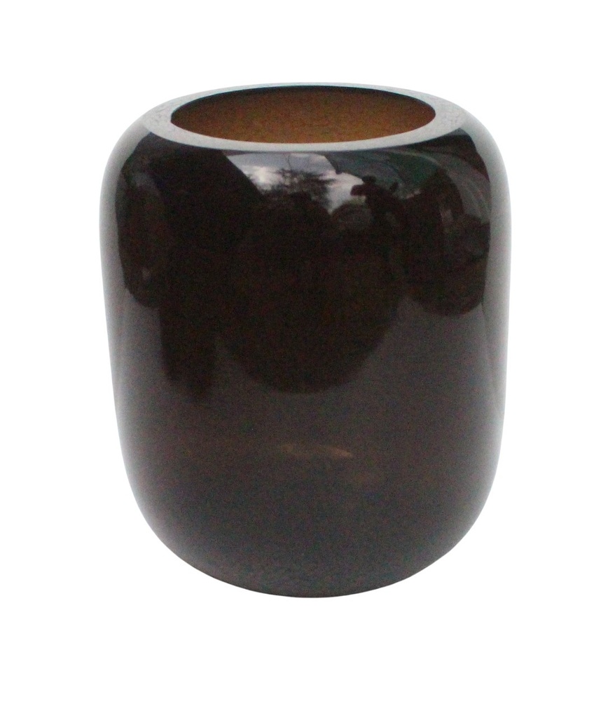 Mouthblown vase smoke shiny - medium - Ø21x23cm - p/1/1