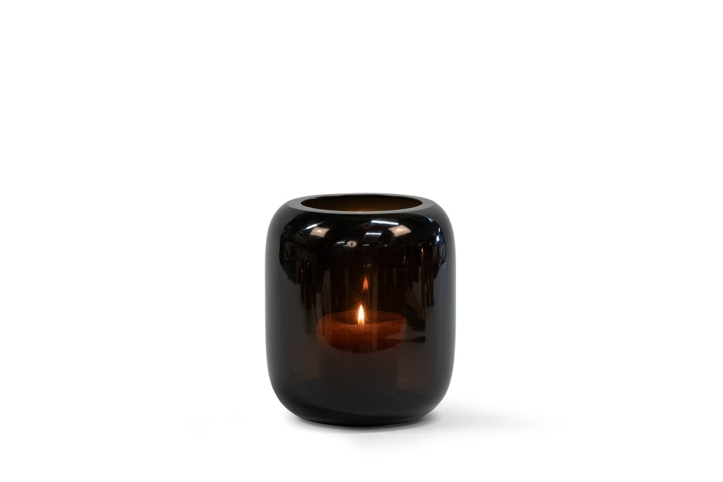 Mouthblown vase smoke shiny - medium - Ø21x23cm - p/1/1