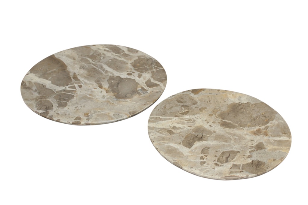 Plate round marble - set of 2 - Ø29x2cm / Ø35x2cm - p/1/2