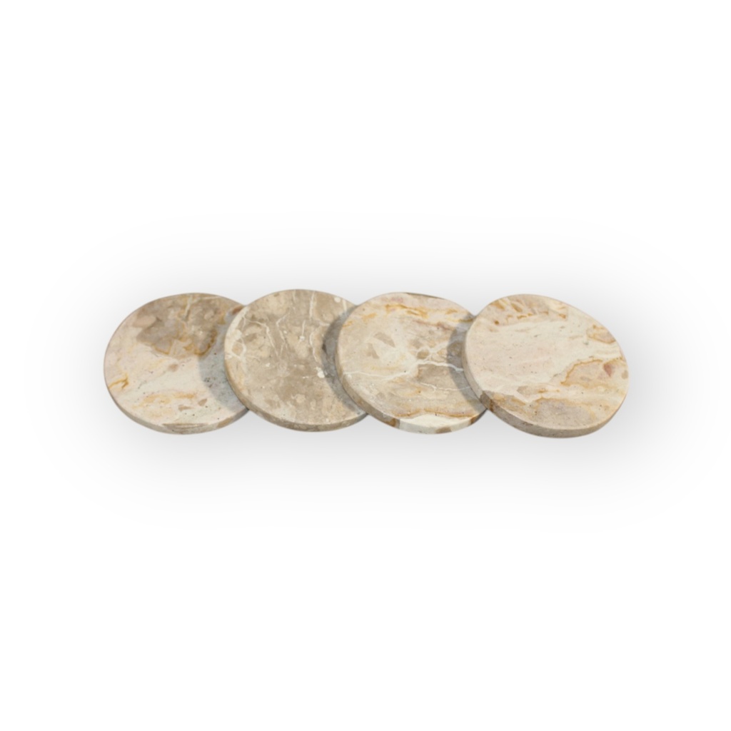 Coaster round marble - set of 4 - Ø10x1cm - p/4/36