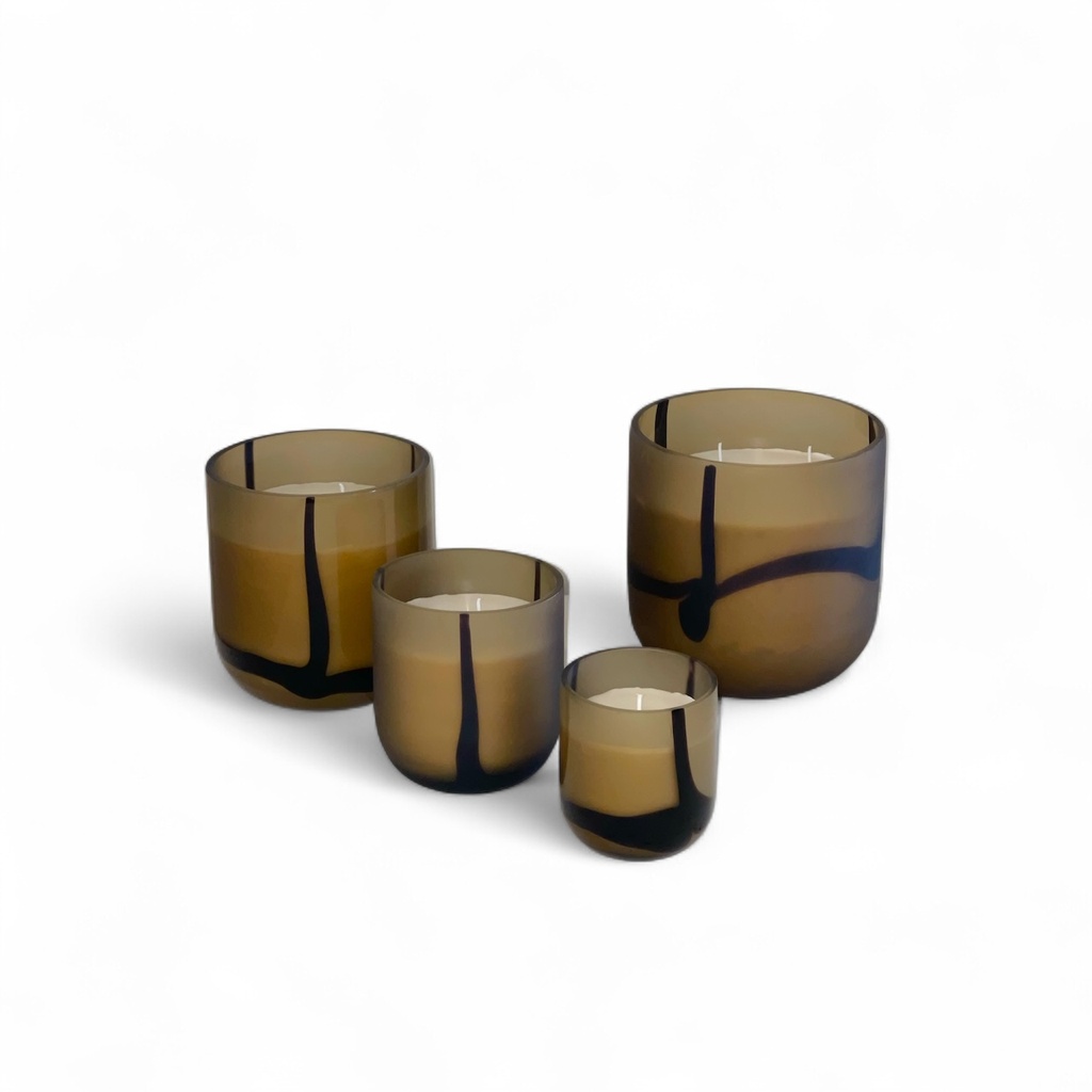 Vase multi lines purple matt - medium - Ø 15x16cm - 3 int. cot. - p/2