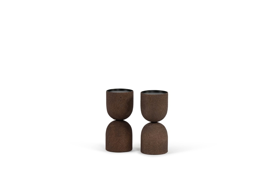 Candle holder brown stained cork small - Ø11 x 21 cm - p 2/16